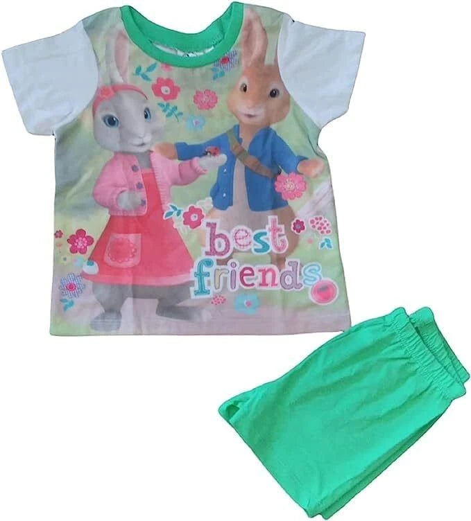 GIRLS' PETER RABBIT PYJAMA SUMMER SHORT SET - BEST FRIENDS!