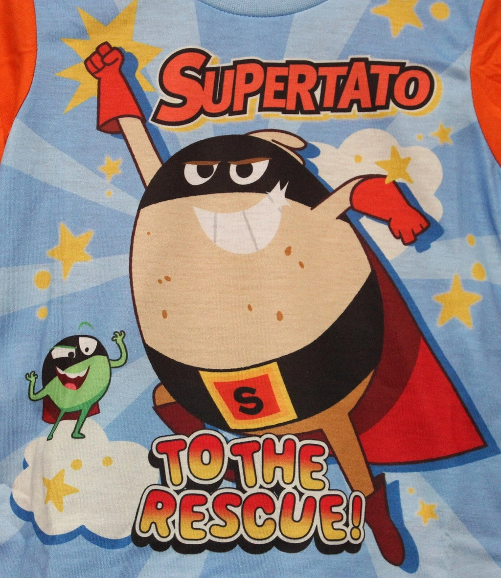 SUPERTATO Boys Pyjamas/ Orange & Blue Long-Sleeved PJs Sizes 18 Months-5 Years