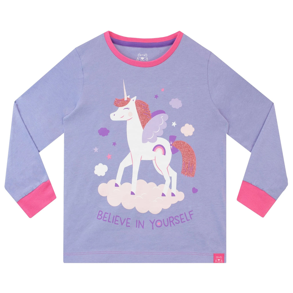 Inspirational Unicorn Pyjamas Kids Girls 18 24 Months 2 3 4 5 6 Years Purple