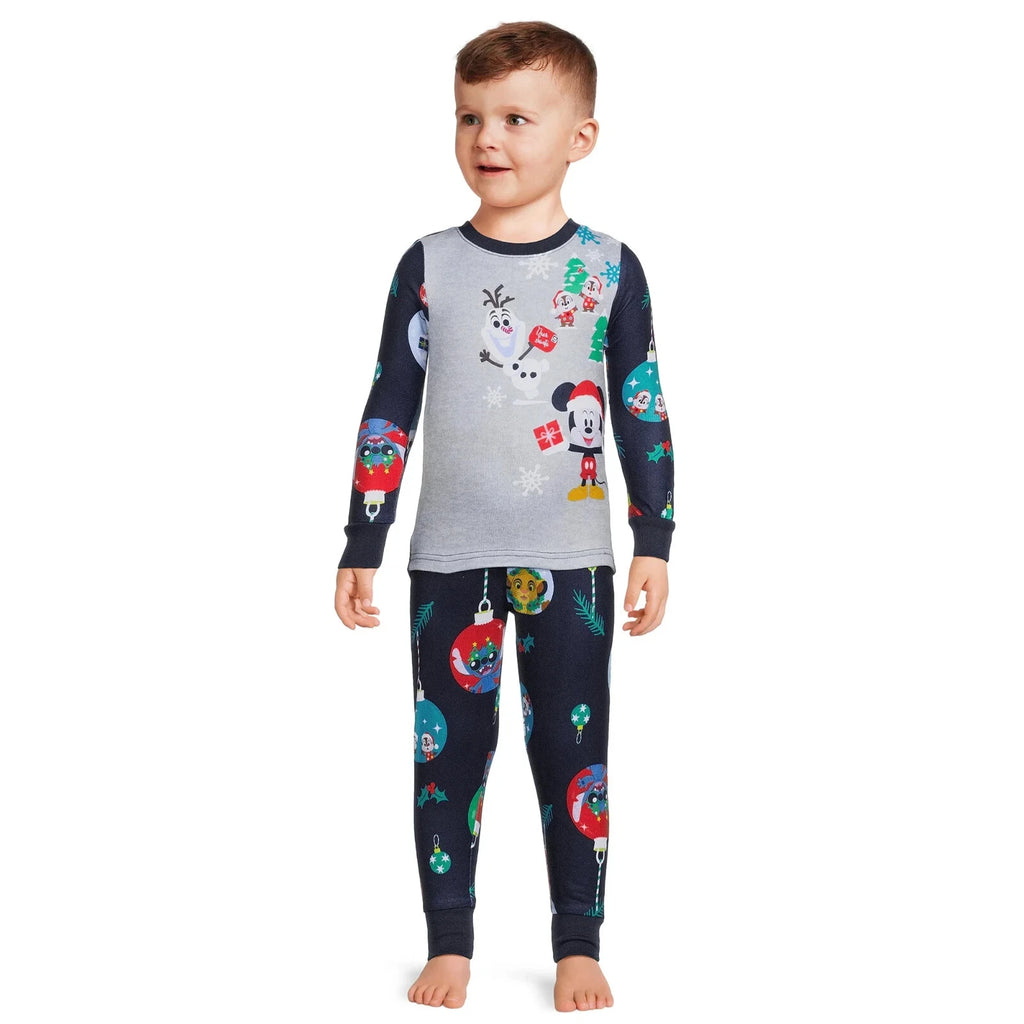 Disney 100 Toddler Boy Family Christmas 2 Piece Knit Pajama Set 2T 3T 5T