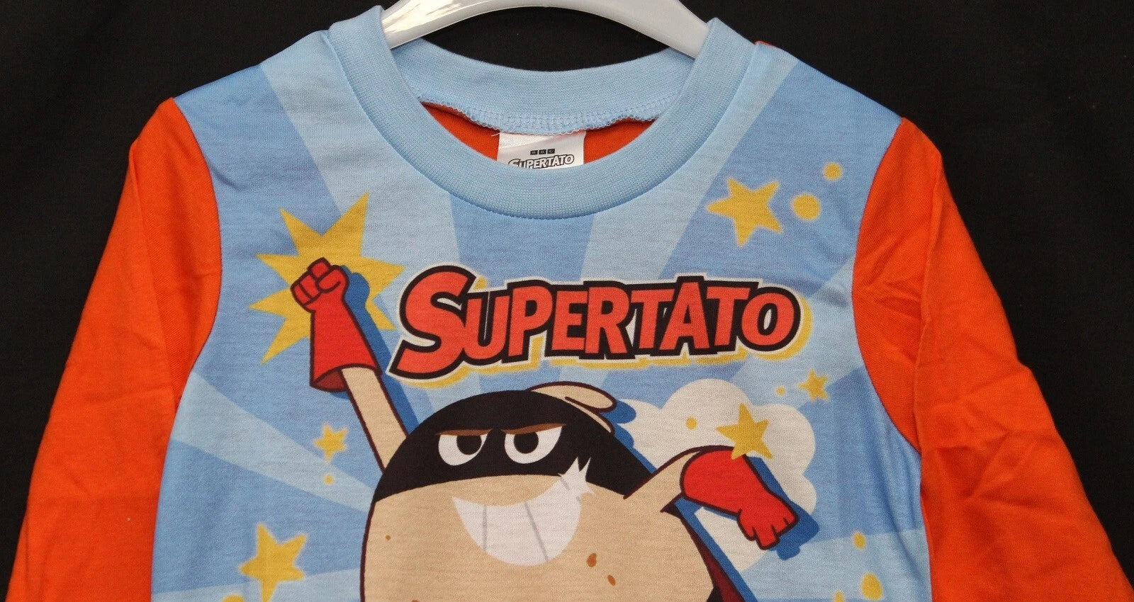 SUPERTATO Boys Pyjamas/ Orange & Blue Long-Sleeved PJs Sizes 18 Months-5 Years