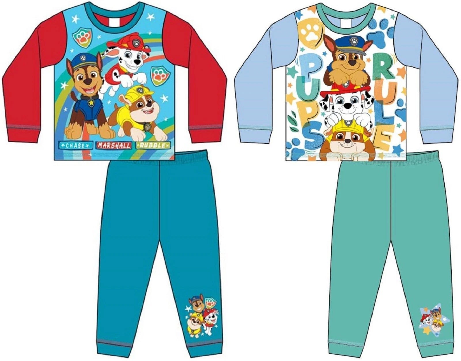 PAW PATROL Boy's Pyjamas/ RUBBLE, CHASE & MARSHALL PJs Sizes 18 months-5 years
