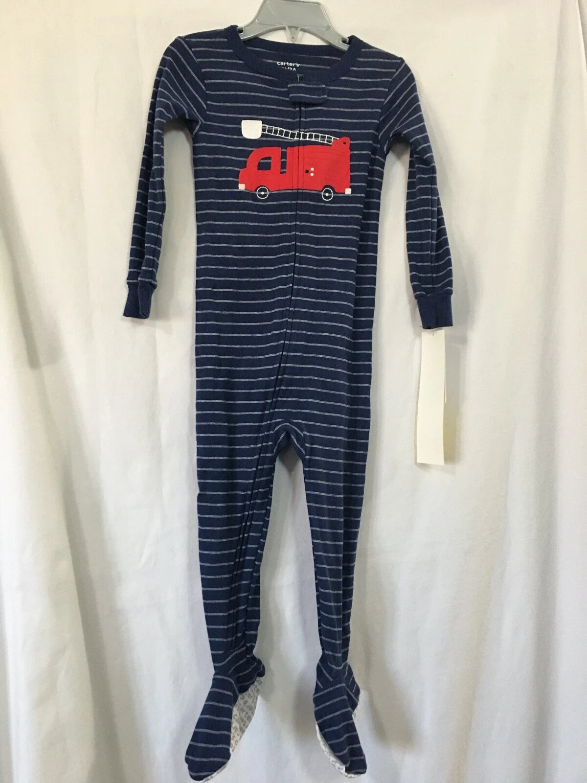 New Carter's 1-Piece Firetruck Cotton Pajama PJs Footie Sleeper Toddler Boy