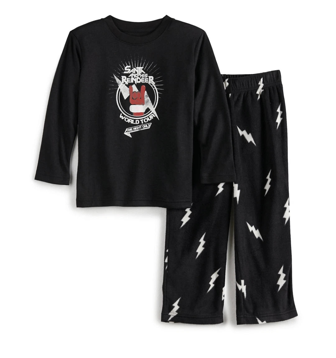 Toddler Jammies For Your Families Santa's World Tour Top & Bottoms Pajama Set