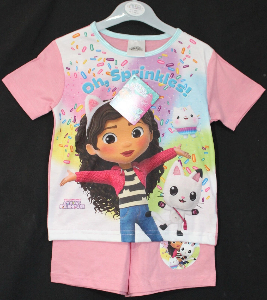 GABBY'S DOLLHOUSE Girl's Short Pyjamas/ Pink Summer/Shorty PJs Sizes 1.5-5 Years