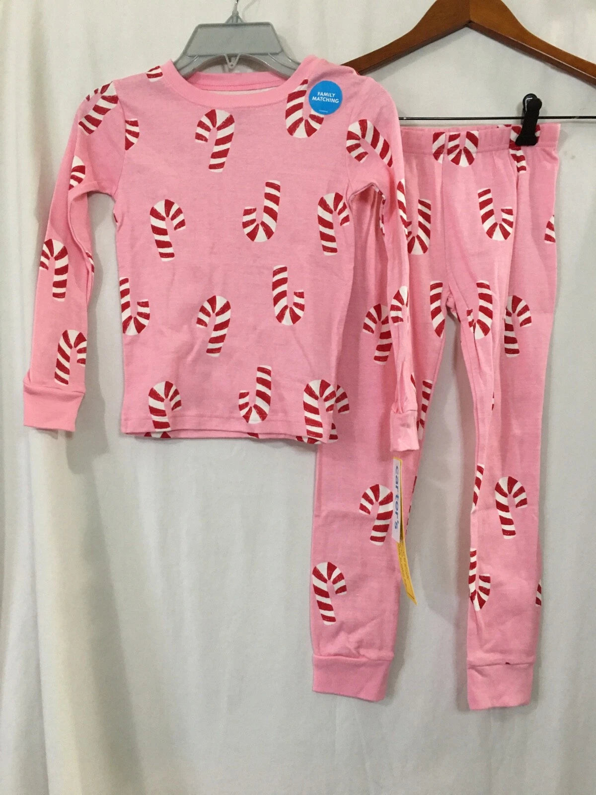 NWT Carter's  Pink Candy Cane Pajamas Set Toddler Cotton Christmas many sizes
