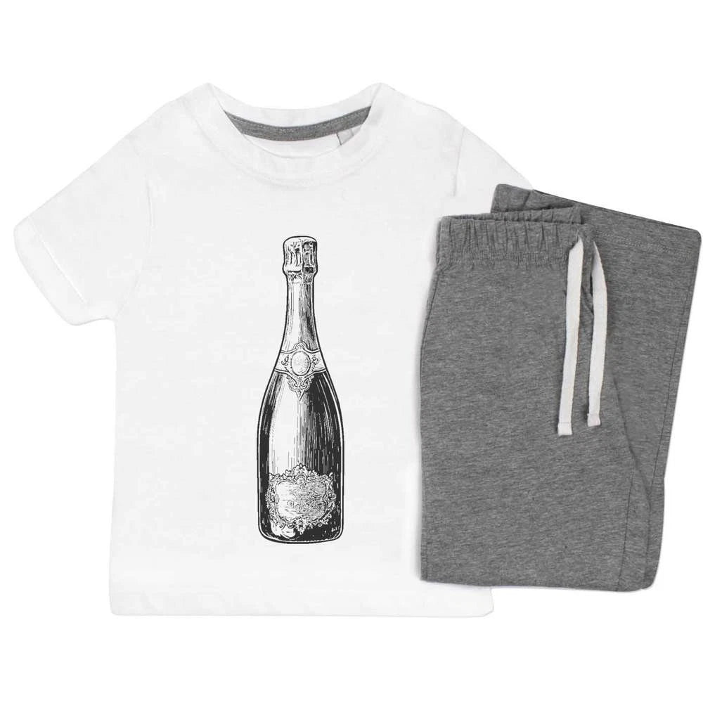 ' Sparkling Wine Bottle' Kids Nightwear / Pyjama Set (KP051675)