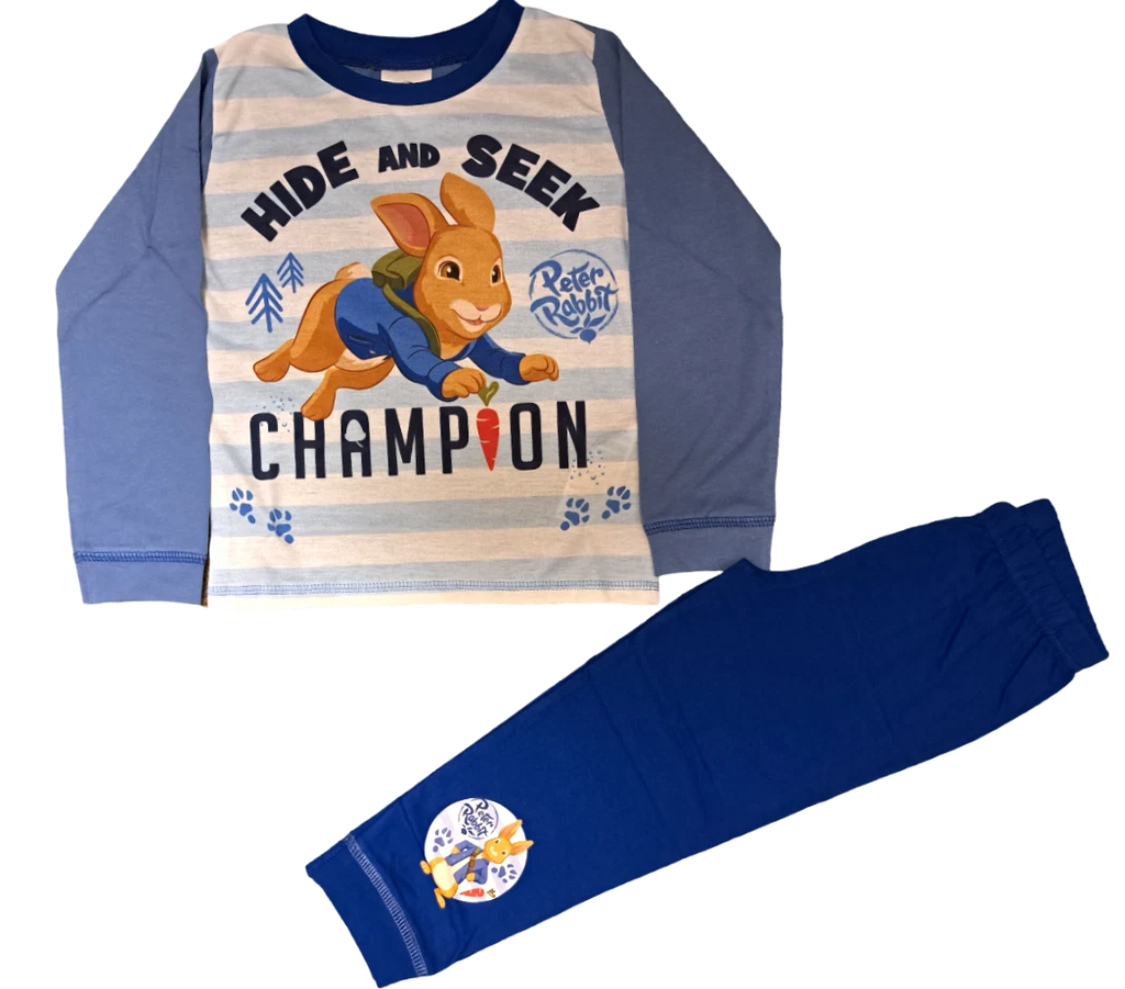 Boys Peter Rabbit "Hide and Seek" Pyjamas. Ages 18 Months To 5 Years