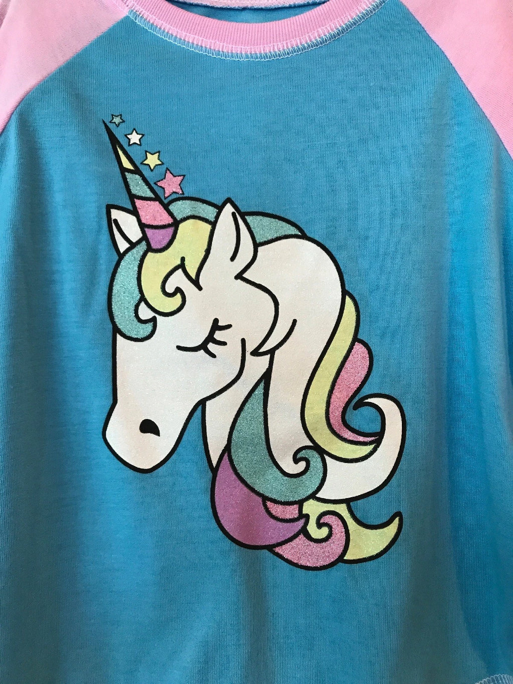 NWT Girl's UNICORN Pajamas PJ Robe 3 piece Set Dreamlife Pink Blue 2T 3T 4 Star
