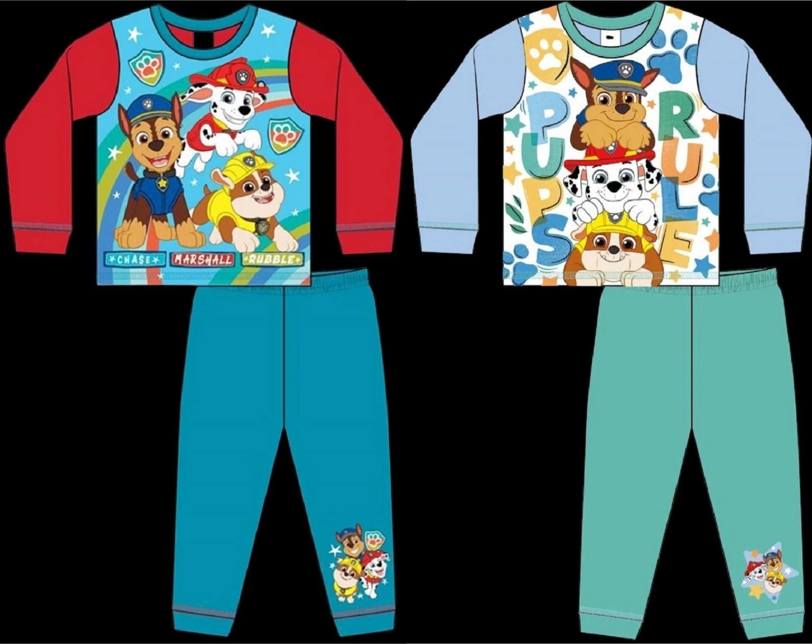 PAW PATROL Boy's Pyjamas/ RUBBLE, CHASE & MARSHALL PJs Sizes 18 months-5 years