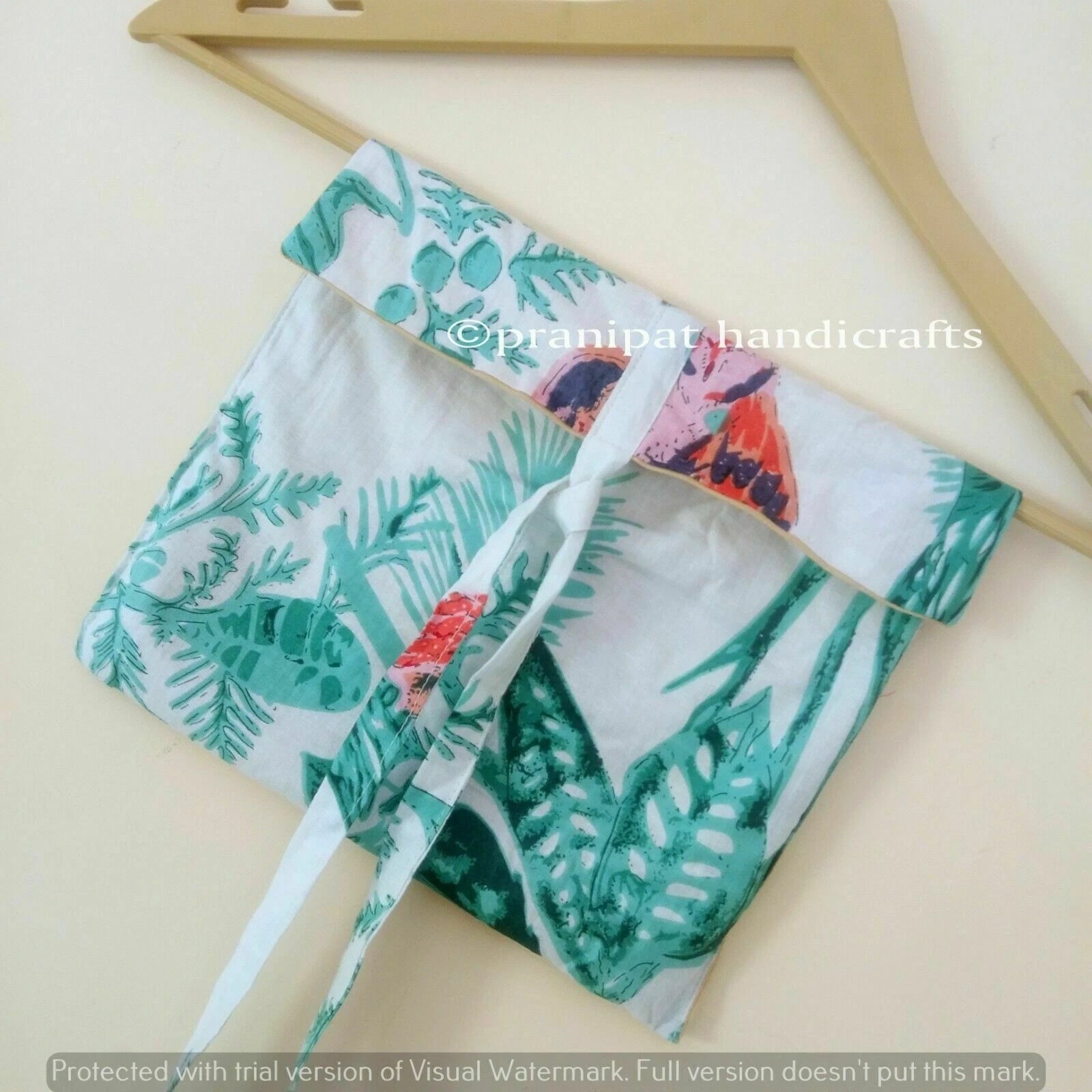 Indian Owl Print throw Cotton Turquoise Hippie Women Gypsy Sleepwear Pajama set