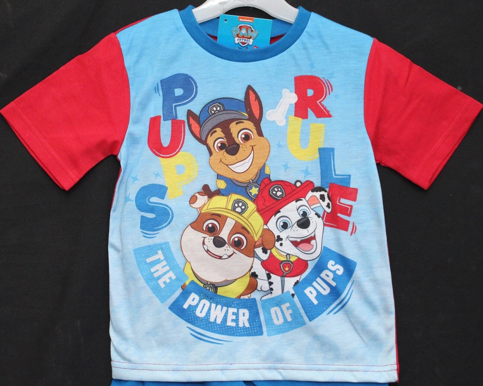 PAW PATROL Boy's Short Pyjamas/ Red & Blue Summer/ Shorty PJs Sizes 1.5-5 Yrs