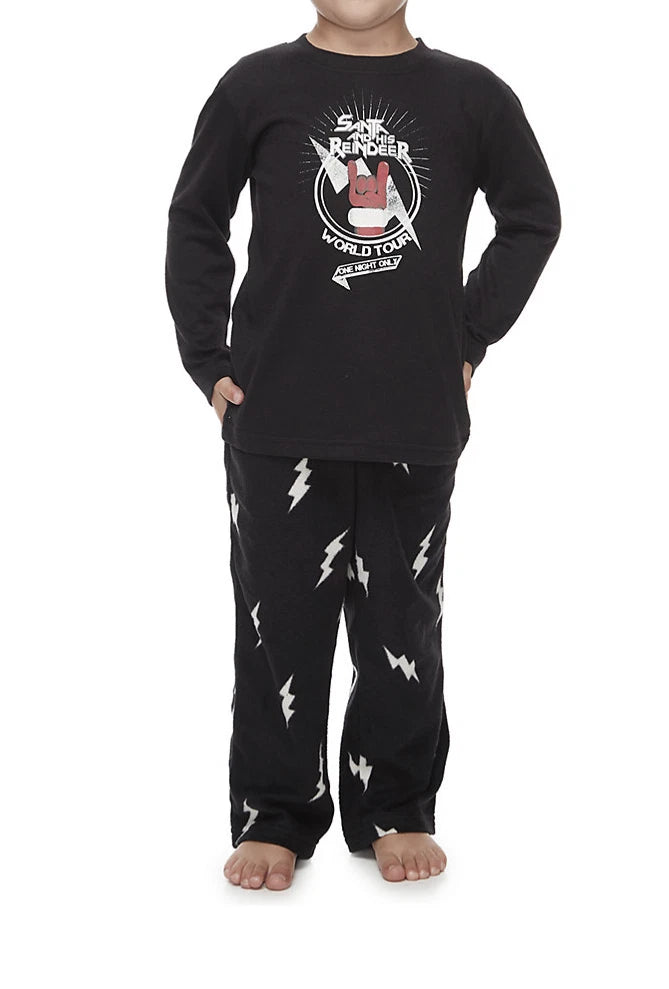 Toddler Jammies For Your Families Santa's World Tour Top & Bottoms Pajama Set