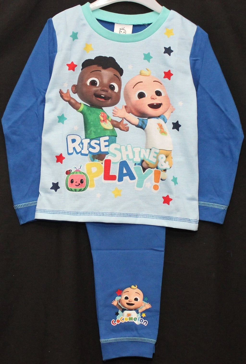 COCOMELON Boys Pyjamas/ Blue PJs in a Choice of 2 Styles Sizes 12 Months-4 Years
