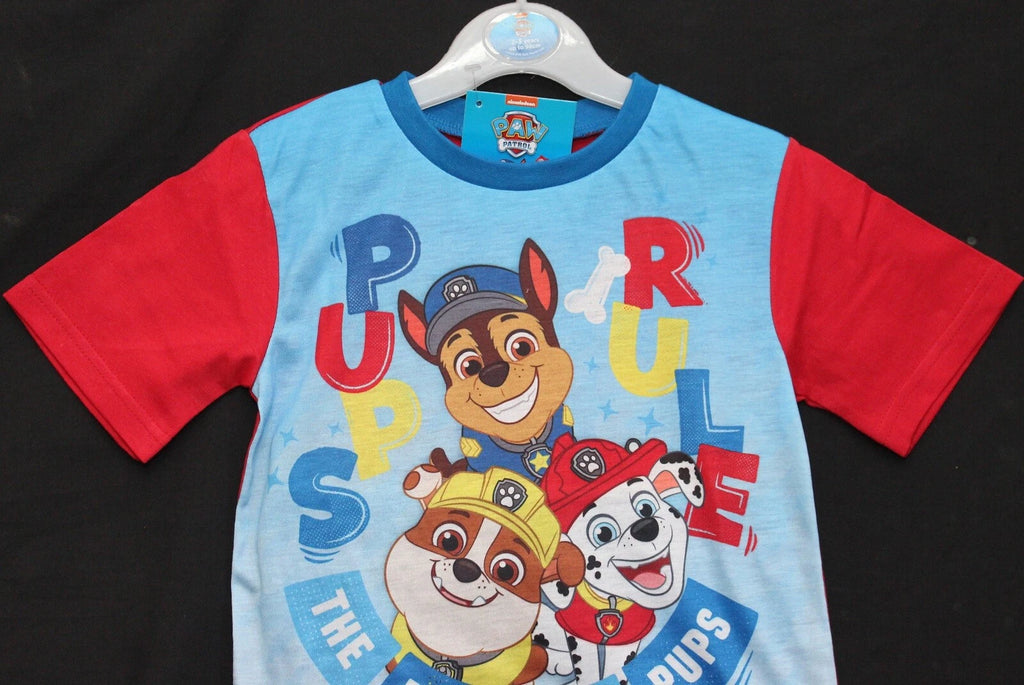 PAW PATROL Boy's Short Pyjamas/ Red & Blue Summer/ Shorty PJs Sizes 1.5-5 Yrs