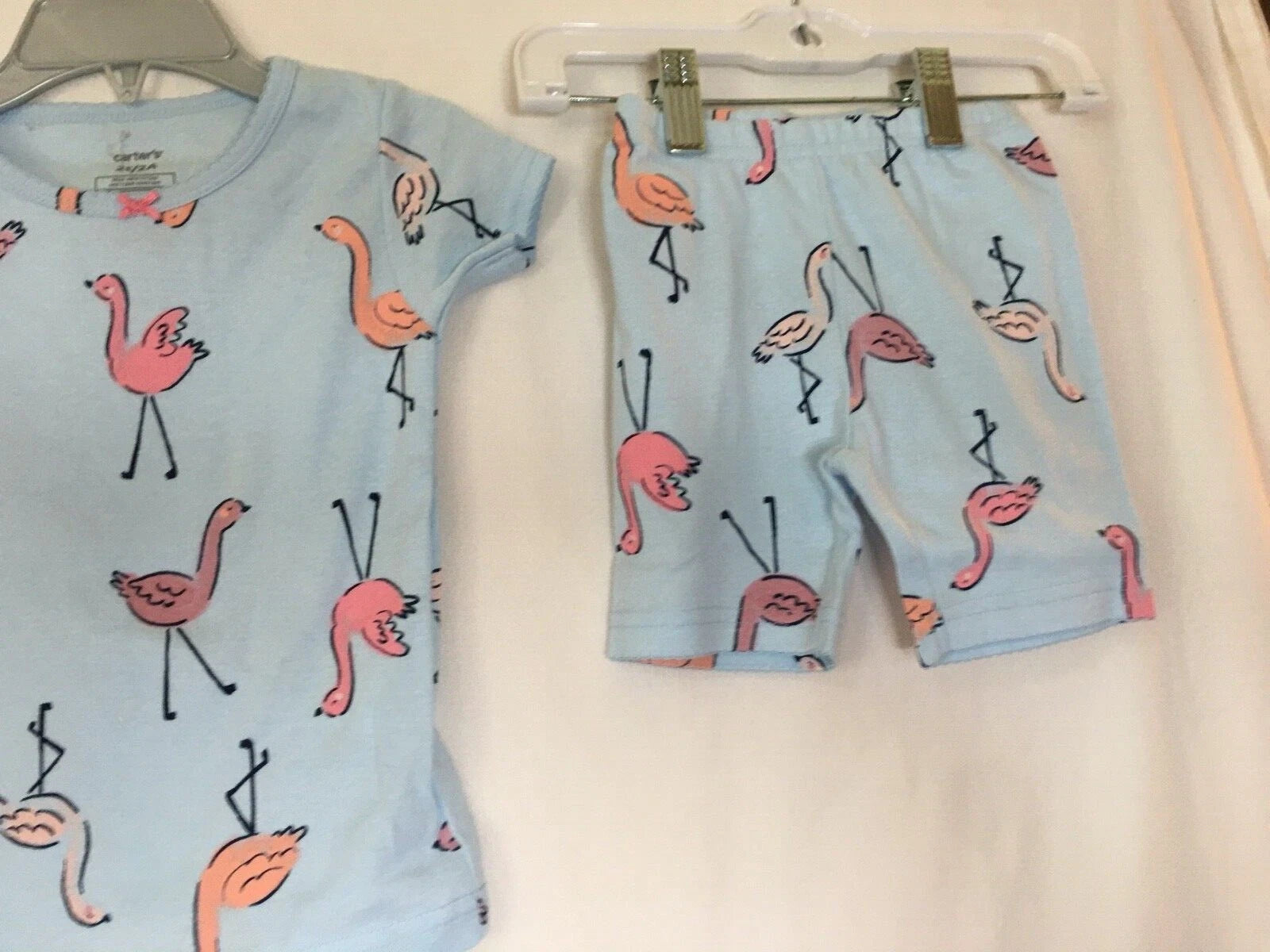 New Carter's Girls Flamingo Pajama Set Shorts Allover Toddler 18M,2T,3T,4T,5T