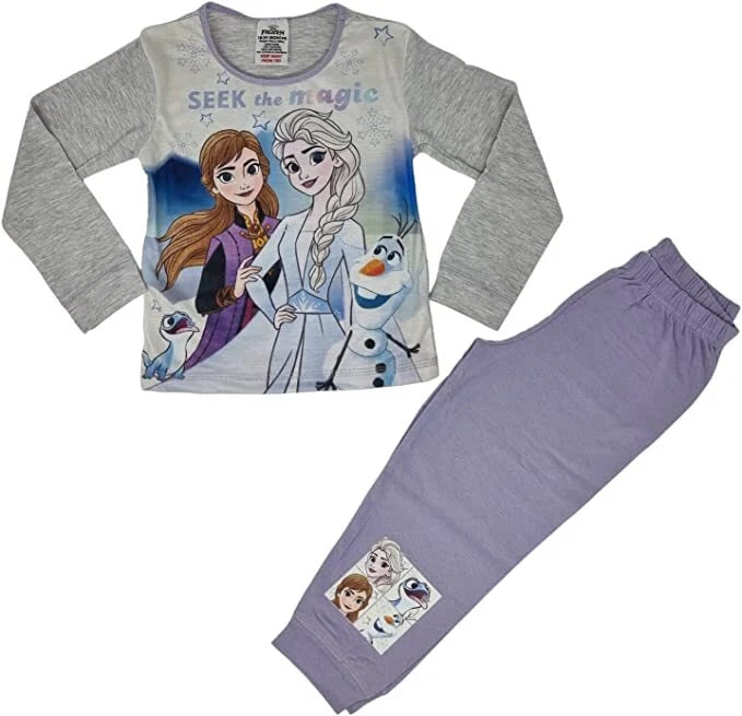Girls Disney Frozen Pyjamas Seek The Magic Nightwear Pjs Ages 1.5-5 Years