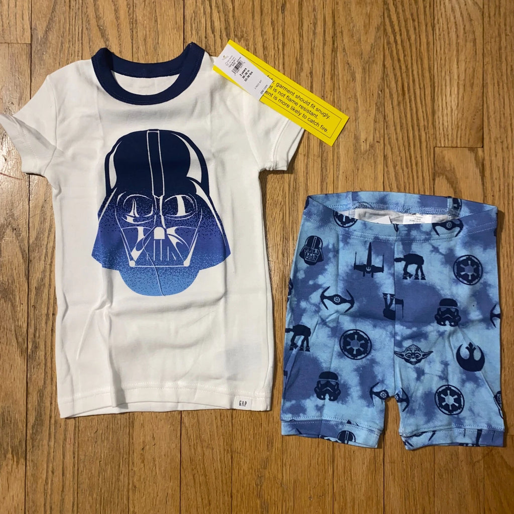 NWT BabyGap Star Wars Darth Vader Short Sleeve Organic Cotton PJ Set (2T & 3T)
