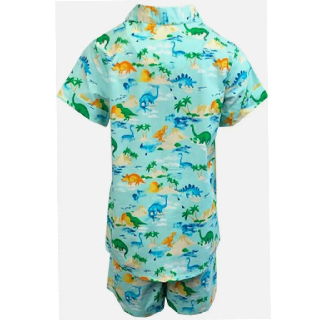 Boys Dinosaur Pyjamas Summer Pjs Set Nightwear Ex TU Tropical Holiday Kids Short