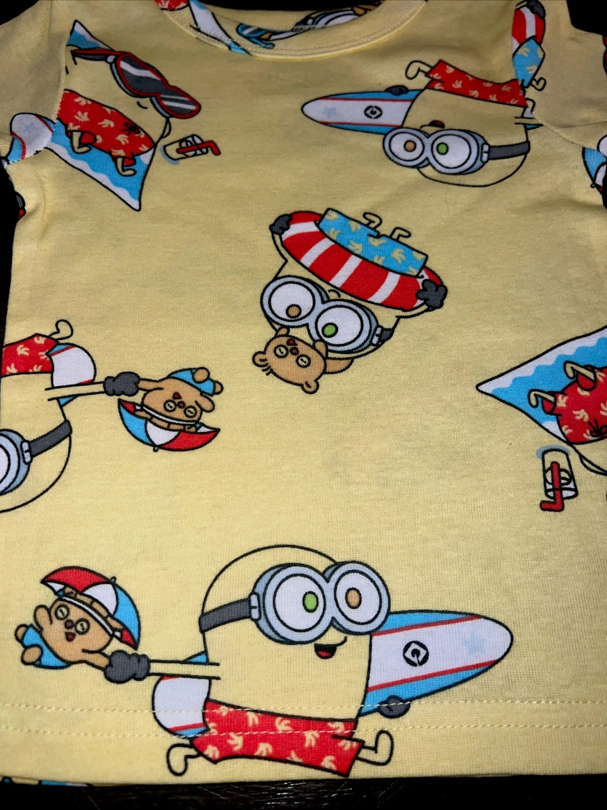 Despicable Me Minions Bob & Teddy Bear Tim Beach Toddler Pajama Set 2T 3T 4T 5T