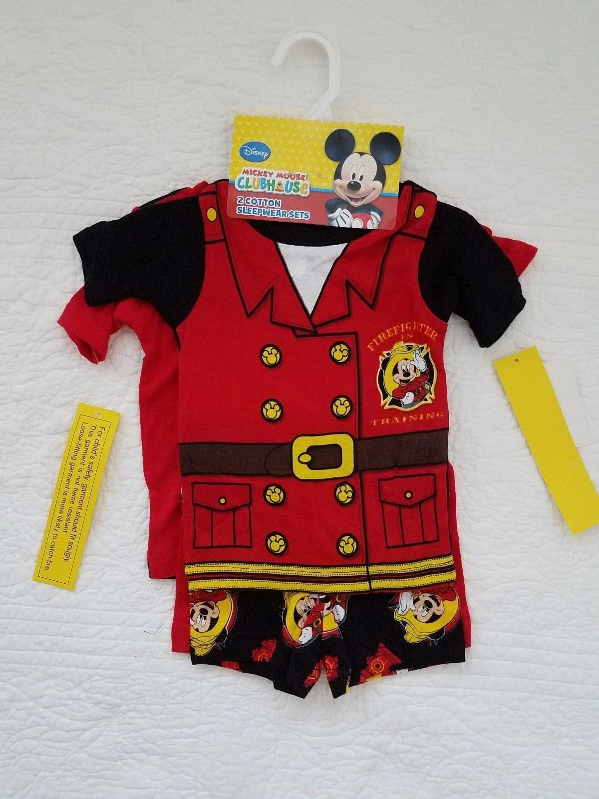 NEW DISNEY MICKEY MOUSE FIREMAN 4 PIECE PJ PAJAMA SETS SZ 2T 3T