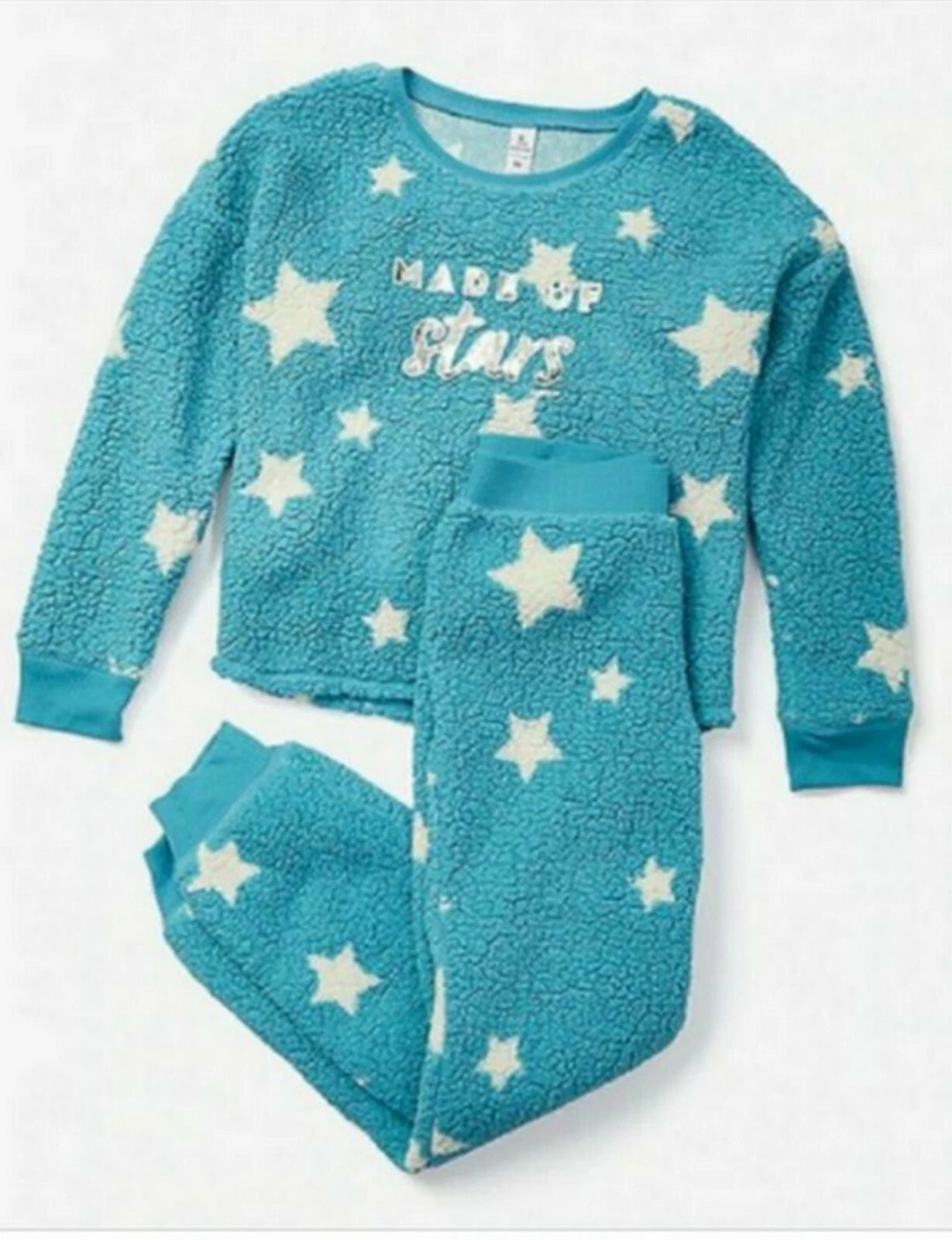 New Justice Girl "made of stars" sherpa pajama set 14 n6