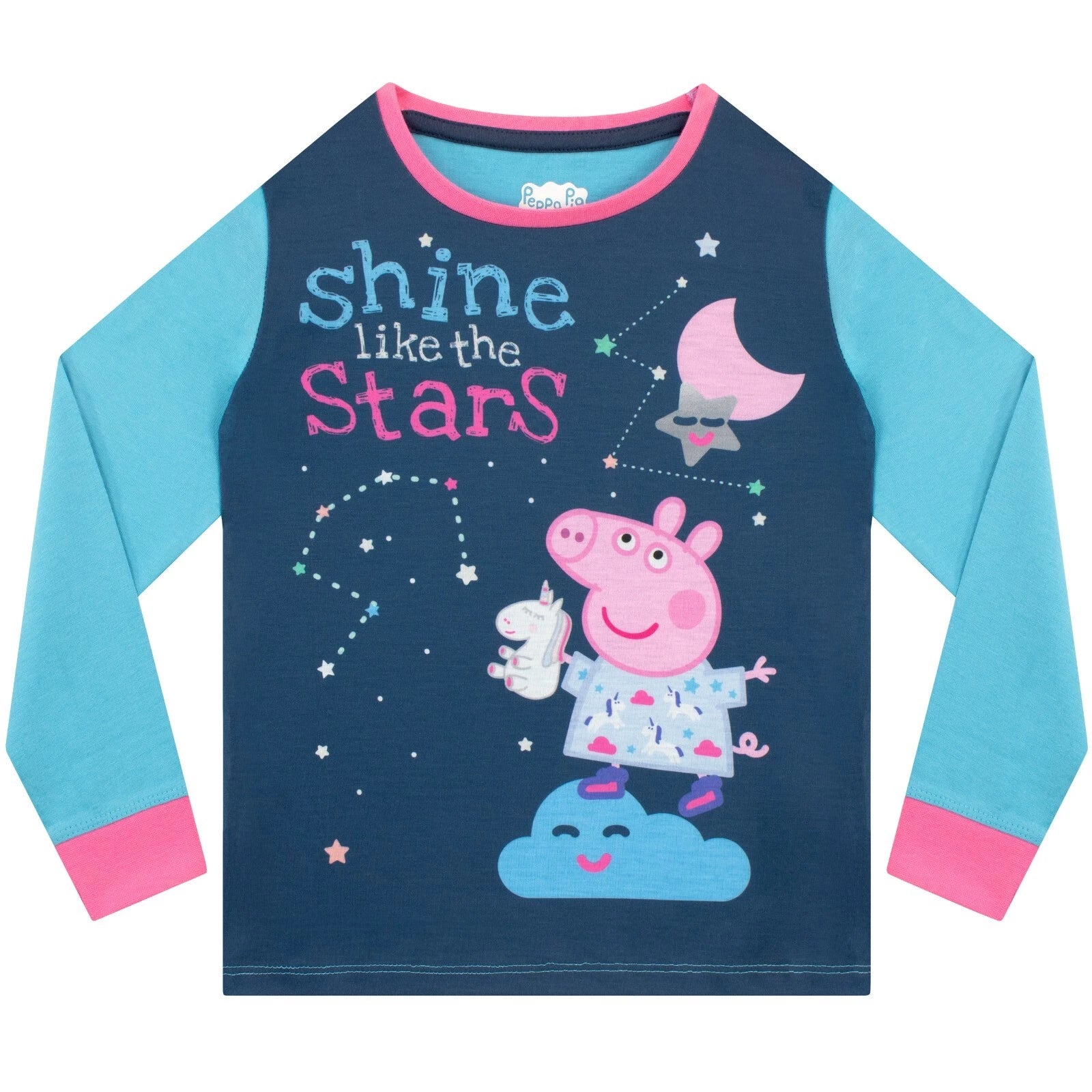 Peppa Pig Pyjamas Kids Girls 18 24 Months 2 3 4 5 6 7 8 Years PJs Sleepwear Blue