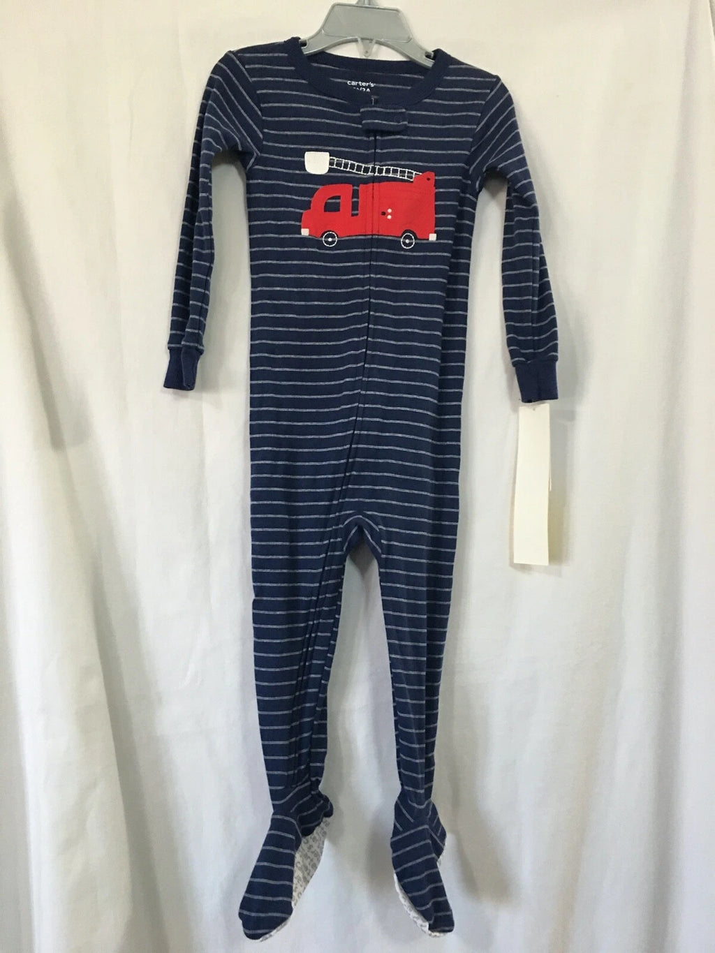 New Carter's 1-Piece Firetruck Cotton Pajama PJs Footie Sleeper Toddler Boy