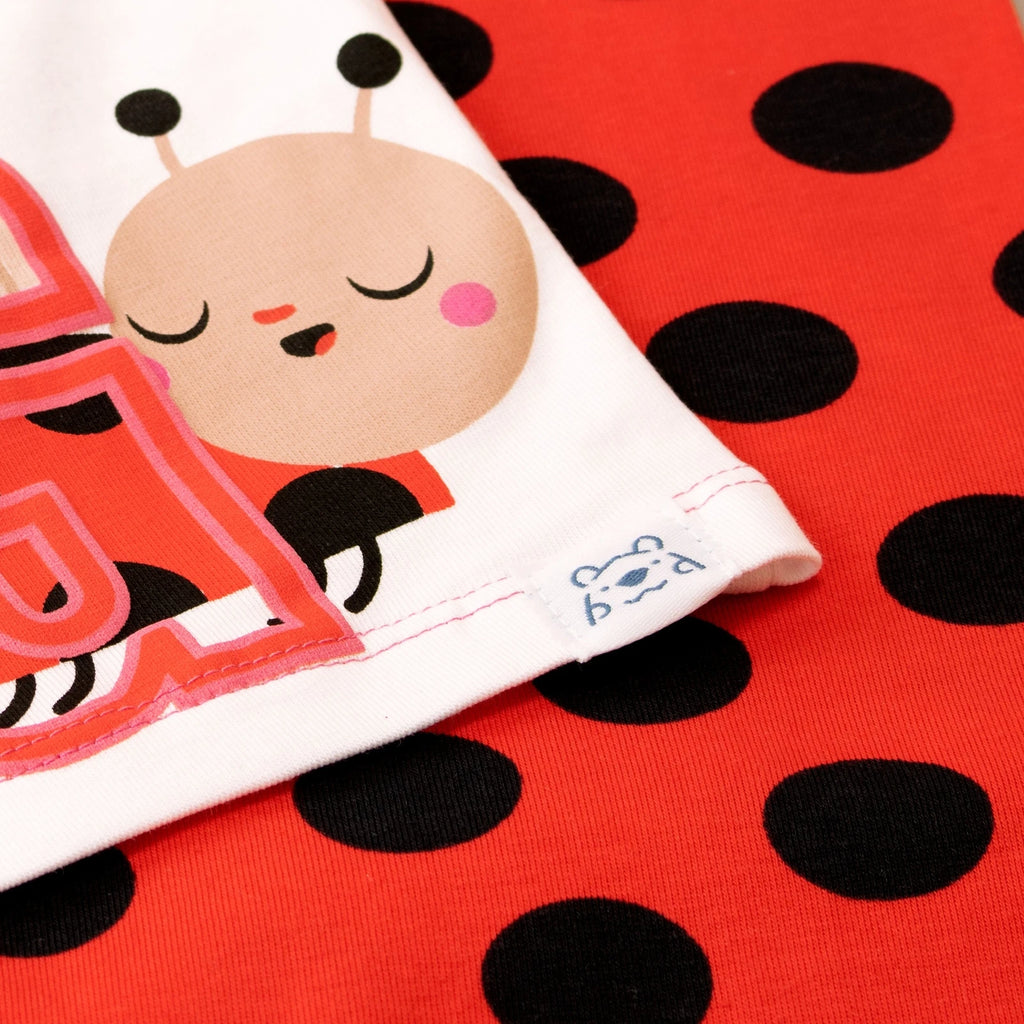 Girls Pyjamas Loungewear Long Pyjamas 18 24 Months 2-8 Years Polka Dot Ladybird