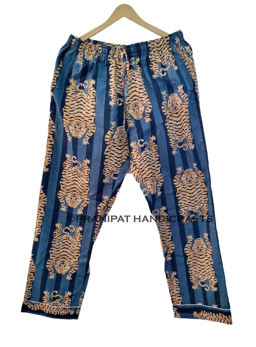 Tibetan Tiger Women Gypsy Sleepwear Cotton Blue Hippie Night wear Top-Pajama set