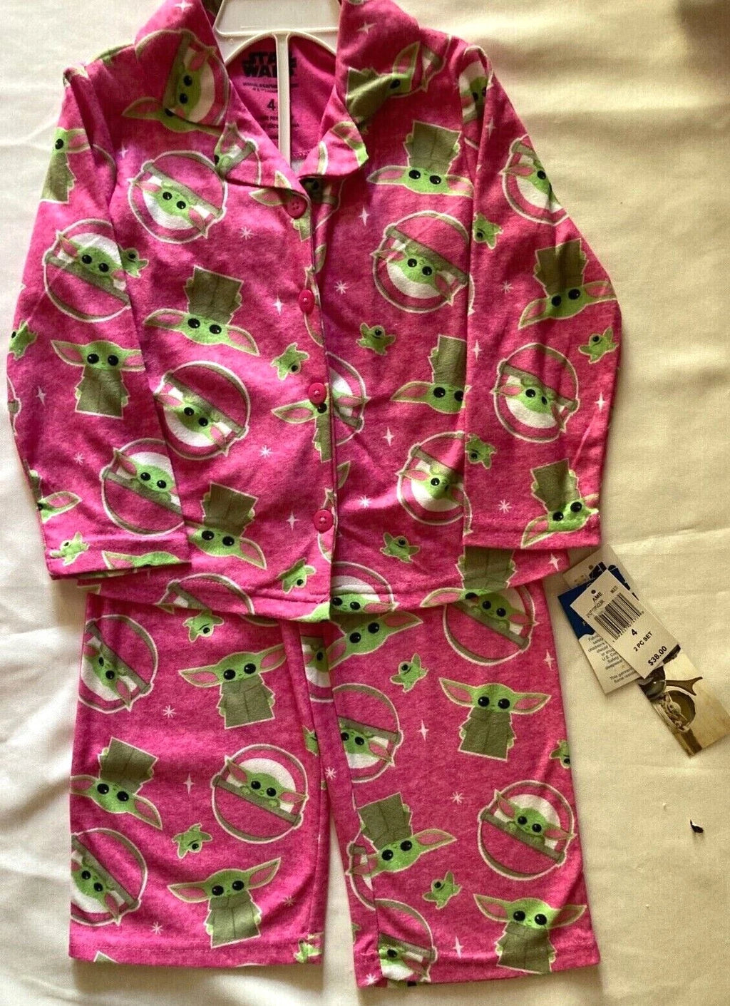 Disney Star Wars Baby Yoda Mandalorian Girls Pajamas Sleepwear Set Size 2T & 4