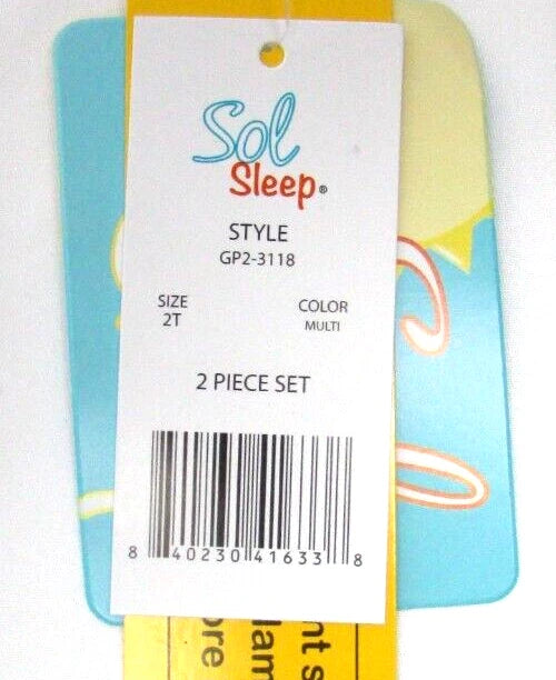 Sol Sleep 2 Piece Pajama Set Multicolor Rainbows & Hearts GP2-3118 - Choose Size