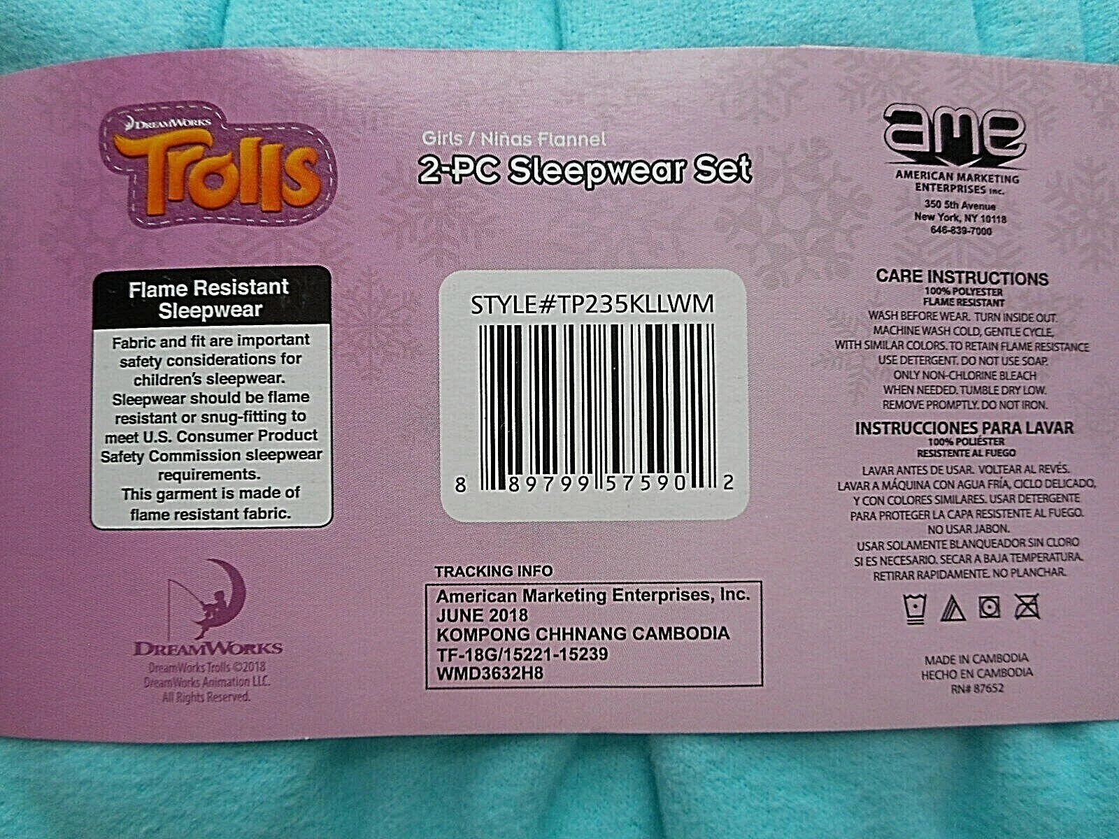 Trolls Toddler Girls Long Sleeve Top & Long Pants 2-Piece Pajama Set