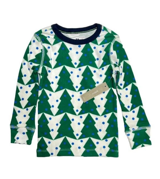 J.Crew Kids Festive Printed Pyjama Set in ChristmasTree/Green (Imperfect)