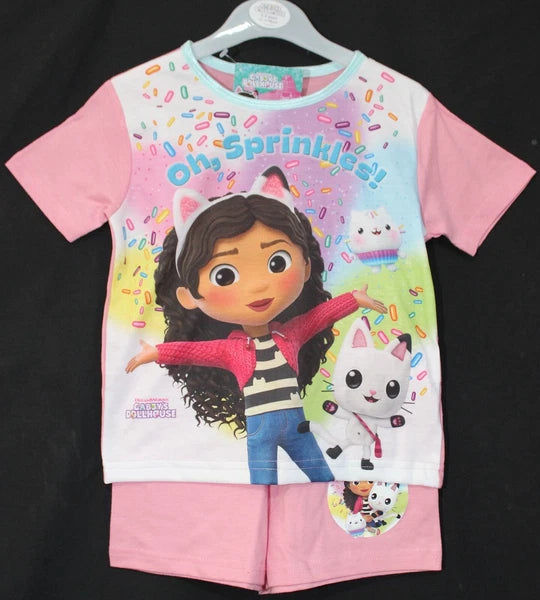 GABBY'S DOLLHOUSE Girl's Short Pyjamas/ Pink Summer/Shorty PJs Sizes 1.5-5 Years