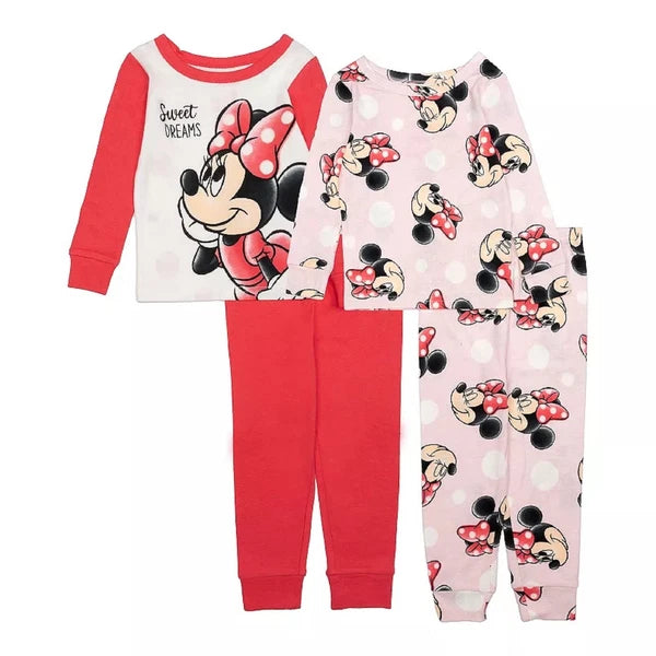 Disney's Minnie Mouse Girls 4-pc. "Minnie More Dots" Pajama Set, Sizes 12M-24M