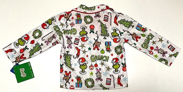 Dr. Seuss The Grinch Who Stole Christmas Tree Pajamas Coat 2 Piece New Tod Boy