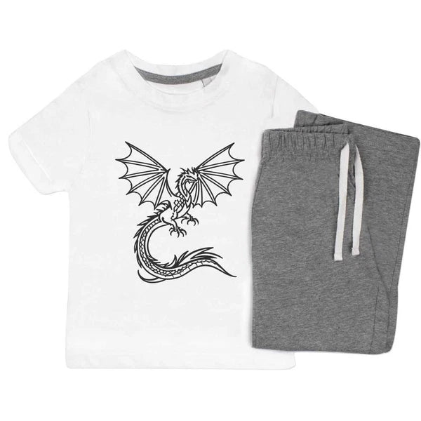 'Dragon In Flight' Kids Nightwear / Pyjama Set (KP044571)