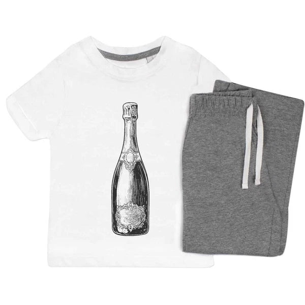 ' Sparkling Wine Bottle' Kids Nightwear / Pyjama Set (KP051675)
