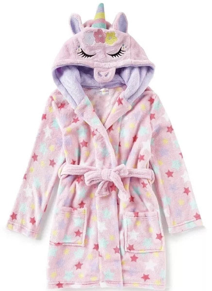 NWT Girl's UNICORN Pajamas PJ Robe 3 piece Set Dreamlife Pink Blue 2T 3T 4 Star