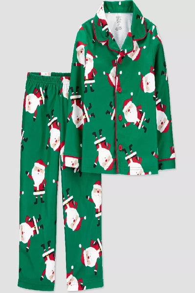 Just One You by Carter's Green Santa Pajamas- 2 Pieces- Sleep Set- New with tags