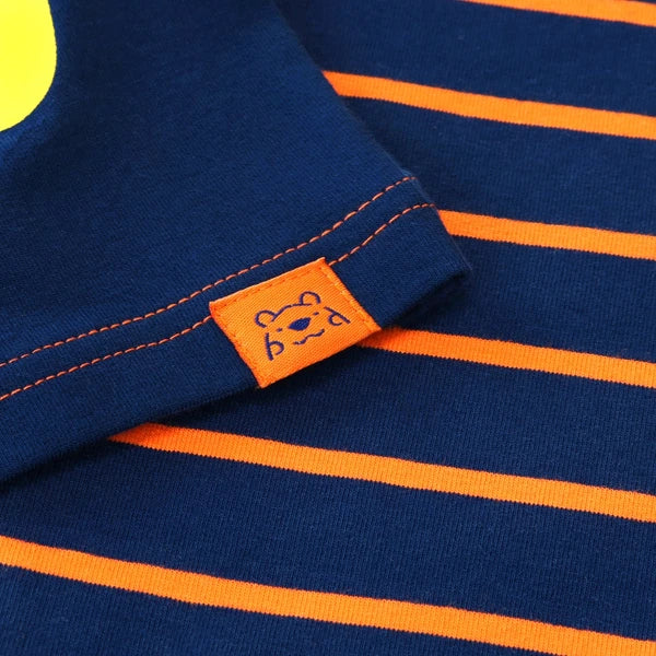 Yellow Digger Pyjamas Kids Boys 18 24 Months 2 3 4 5 6 Years PJs Stripes Blue