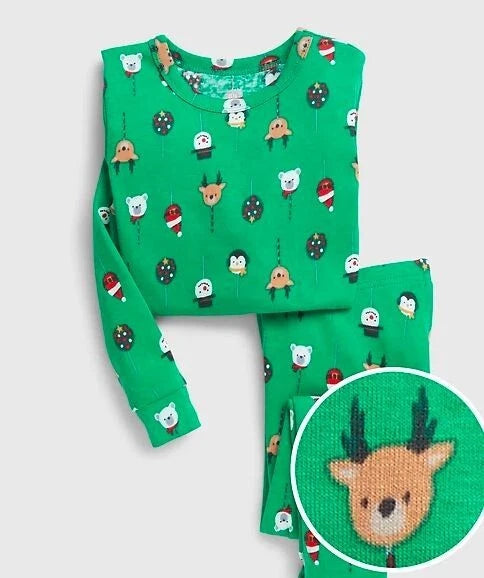 NEW GAP Kids 100% Organic Cotton Holiday Print PJ Set 2T 3T