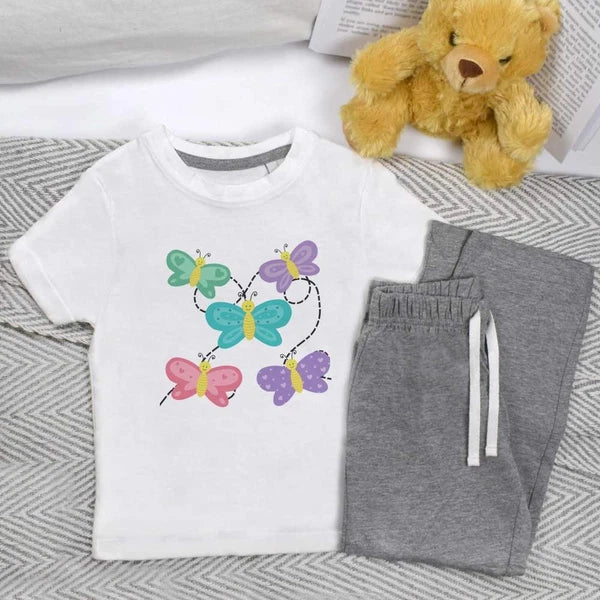 'Flight of Butterflies' Kids Nightwear / Pyjama Set (KP044864)
