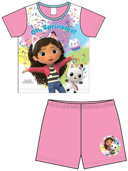 GABBY'S DOLLHOUSE Girl's Short Pyjamas/ Pink Summer/Shorty PJs Sizes 1.5-5 Years