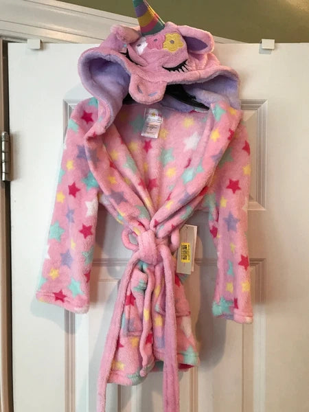 NWT Girl's UNICORN Pajamas PJ Robe 3 piece Set Dreamlife Pink Blue 2T 3T 4 Star