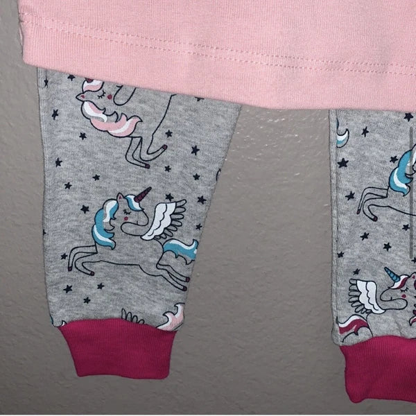 Wonder Nation Toddler Girls' Unicorn Cotton Sleep Set, 2 Piece Size 18mo and 3T