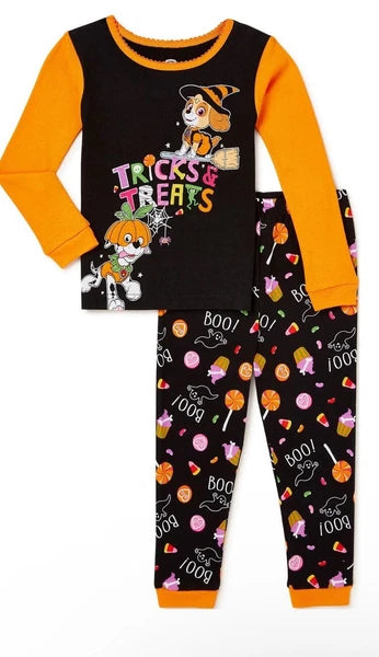 Girl’s Paw Patrol Halloween Glow-in-Dark Graphic Pajama Set, 12M,18M,2T,3T & 4T