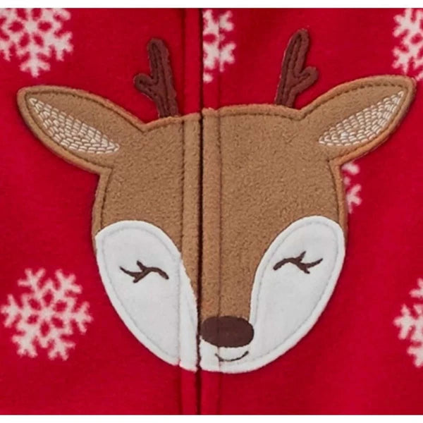 Carter's Toddler Girls' Snowflake Reindeer/Santa Footed Pajama Set