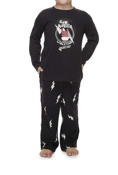 Toddler Jammies For Your Families Santa's World Tour Top & Bottoms Pajama Set